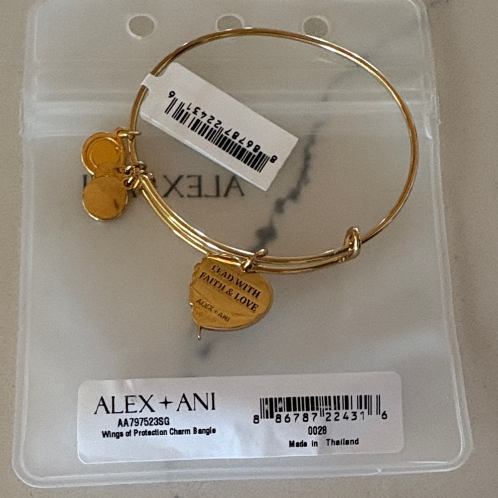 Alex and Ani Gold Heart Charm Bracelet